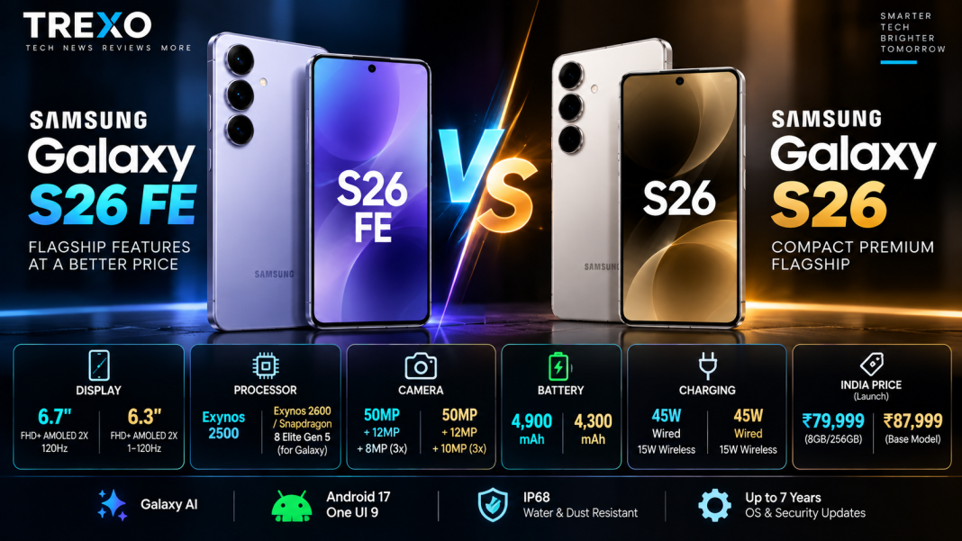 Samsung Galaxy S26 FE vs Galaxy S26 comparison